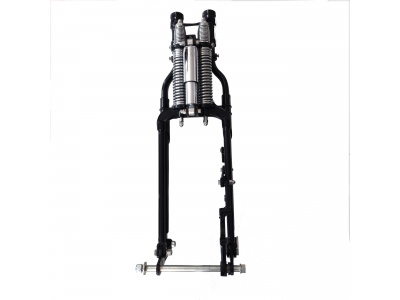 Inline Spring Fork Assembly Black with Chrome Spring