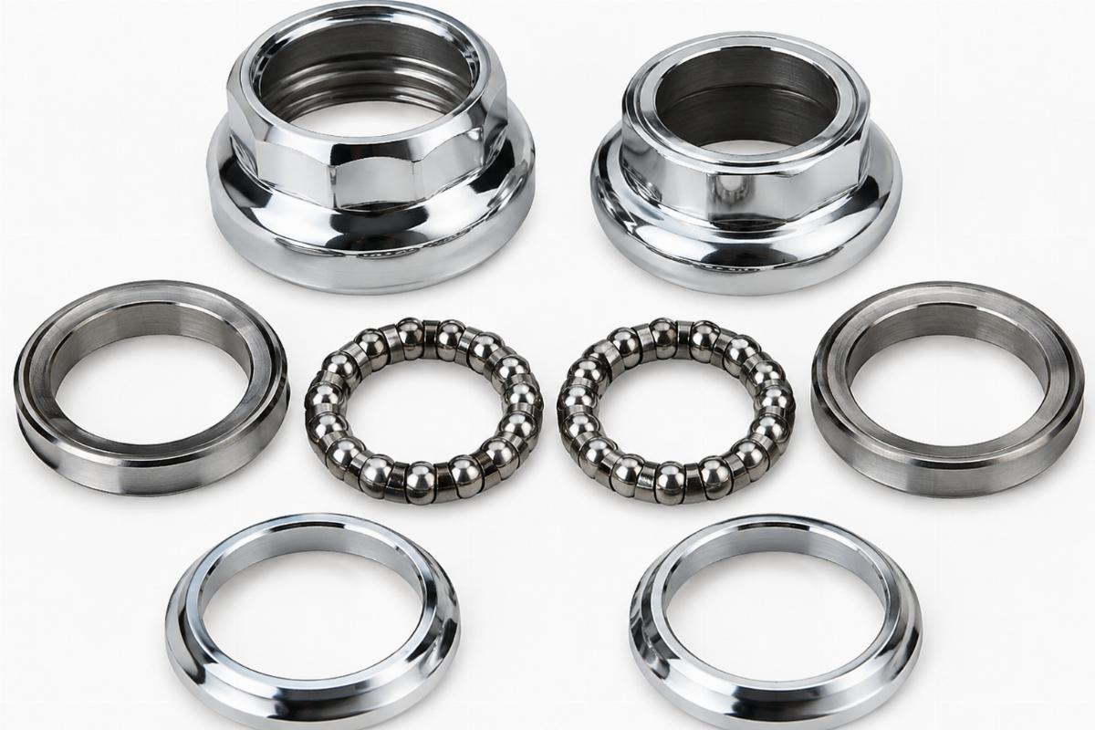 1 inch chrome spring fork neck cup set with bearings and races