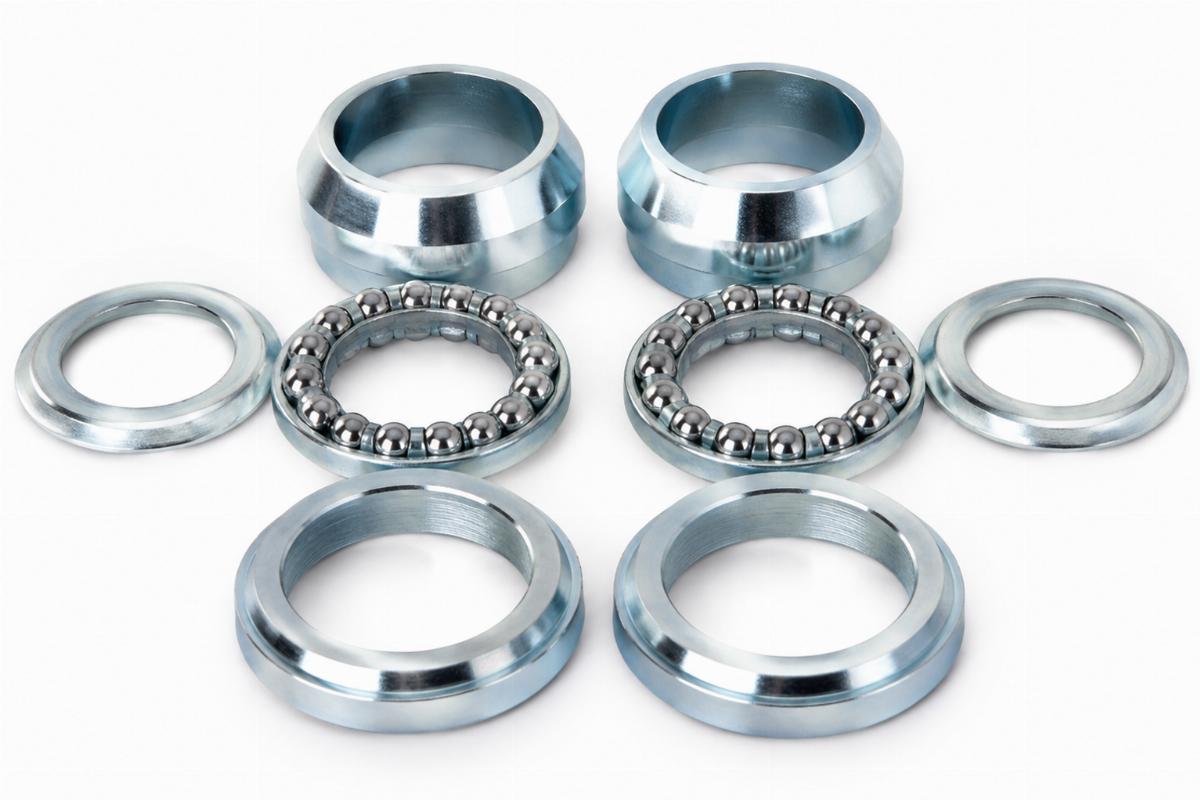 1" zinc finish ball bearing spring fork neck cup set for custom springer front ends