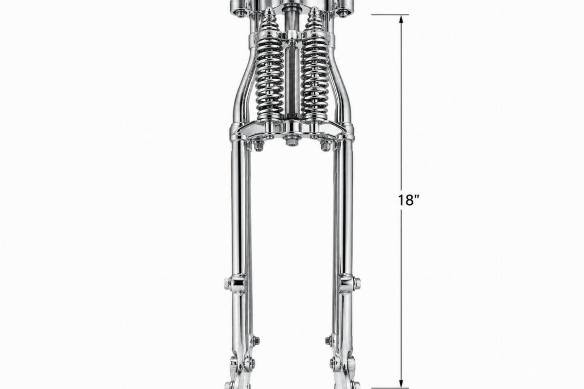 18 inch springer fork kit chrome front assembly view