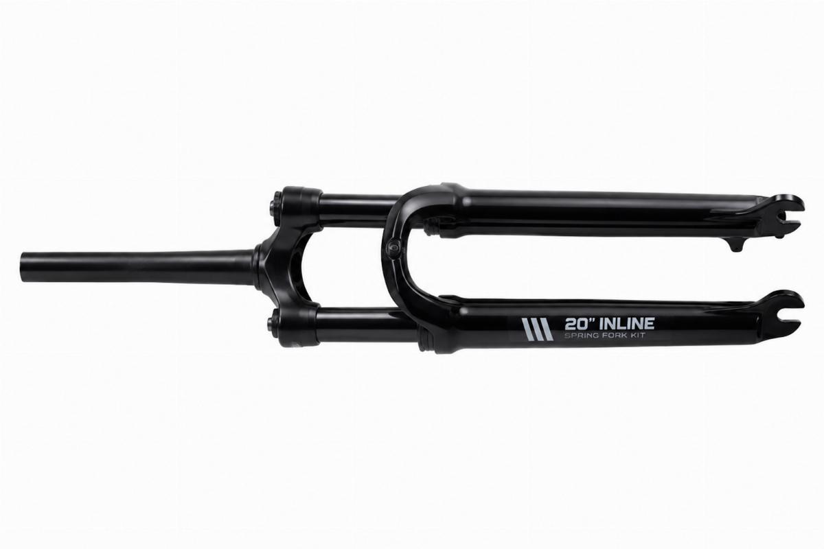 20" inline spring fork kit black finish side view