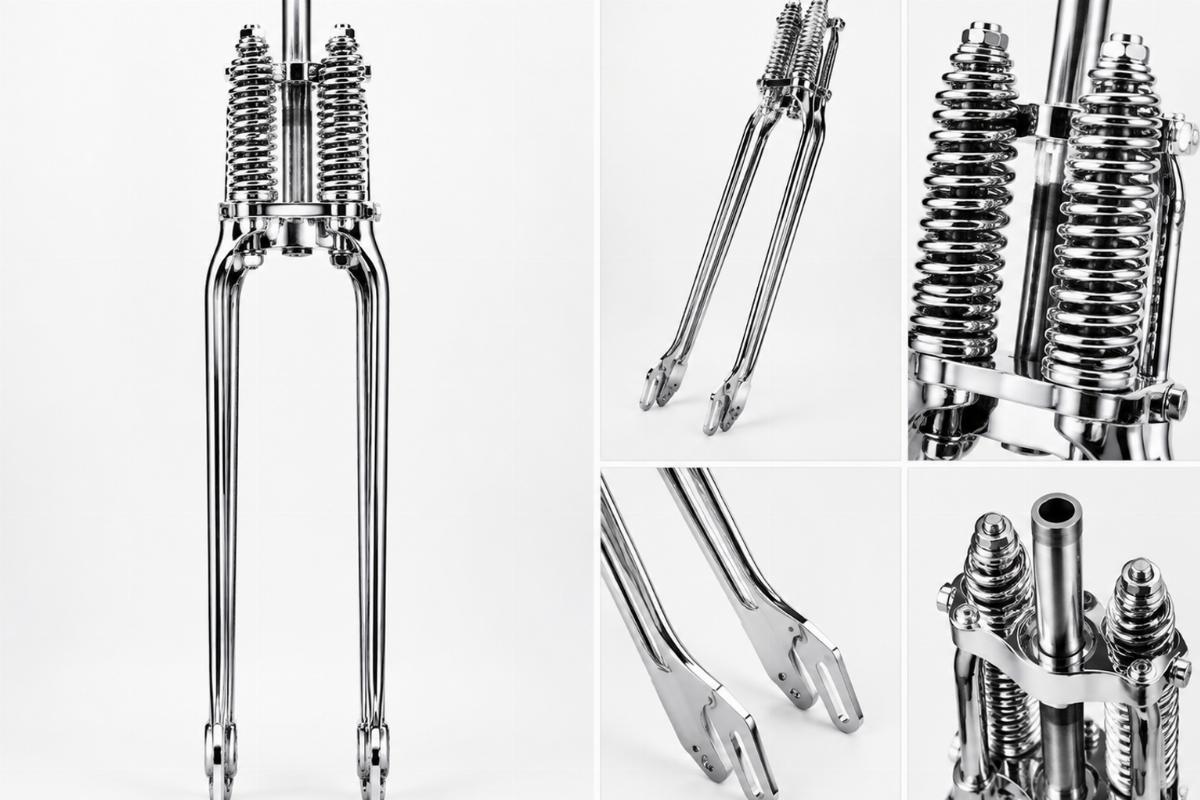 22 inch inline spring fork for custom springer chrome finish view