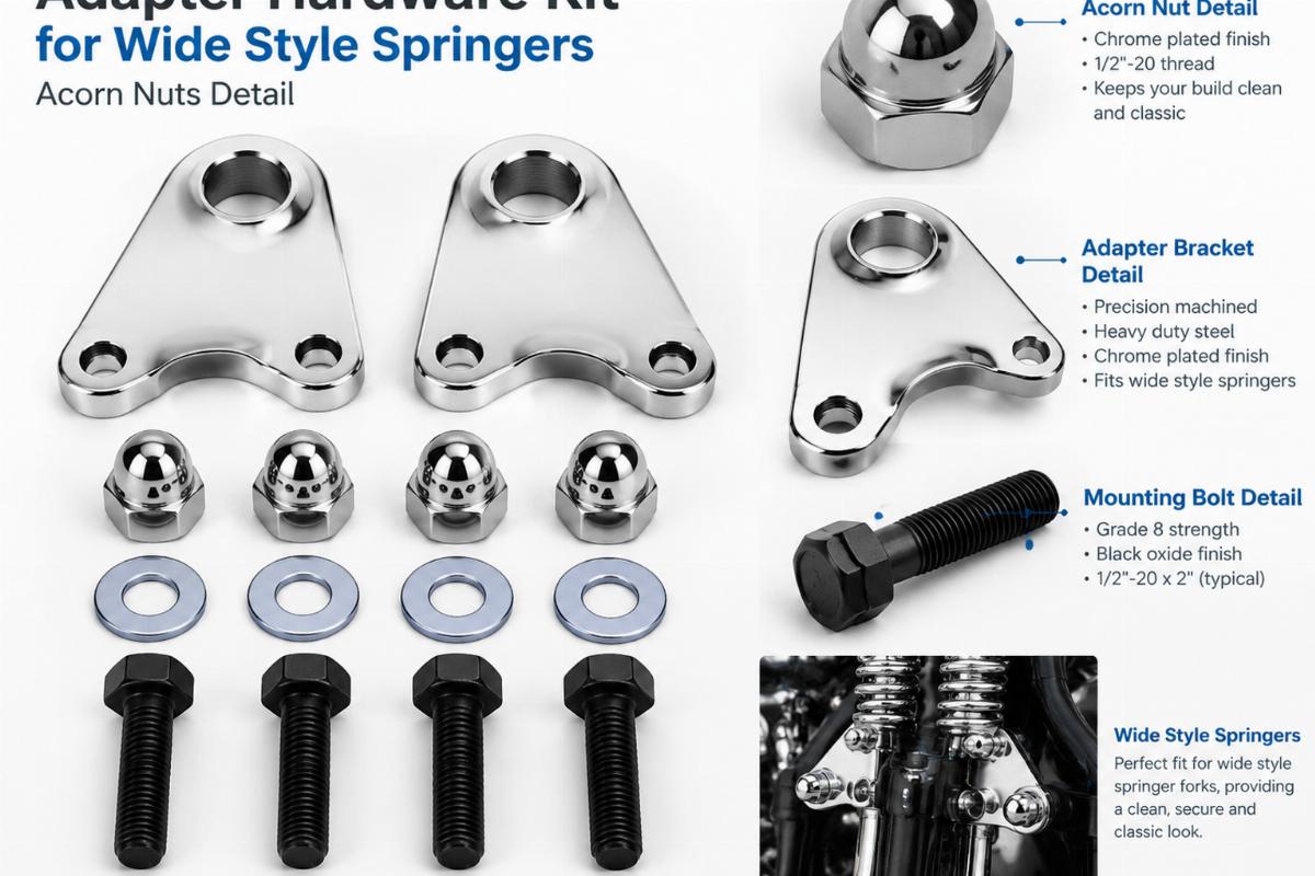 adapter hardware kit for wide style springers acorn nuts detail