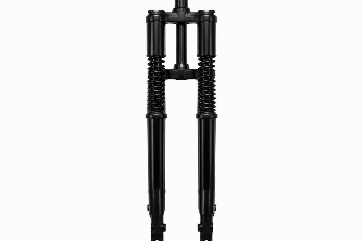 All black inline spring fork assembly for fxsts front view