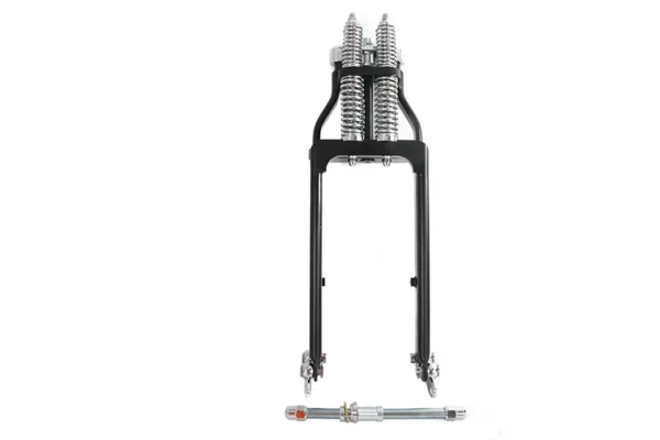 Fitment Checked Black Spring Fork Assembly -4″ with Chrome Springs