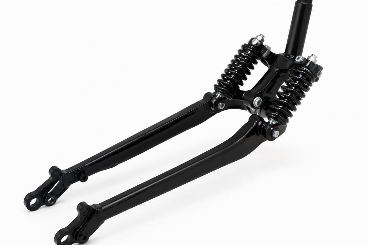 Black finish rear springer fork leg for vl showing stem and rocker mount