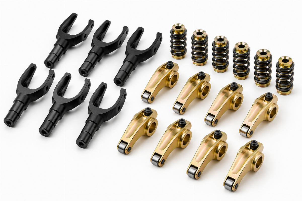 black springer fork kit with brass plated rockers and springs
