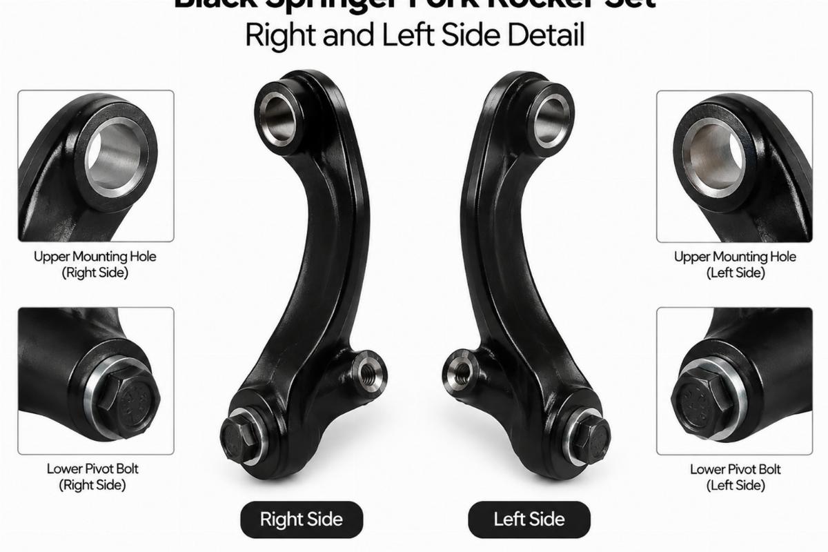 black springer fork rocker set right and left side detail
