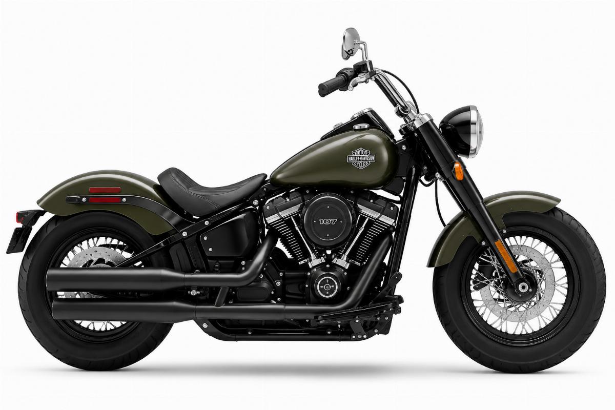 Chrome 1 inch handlebars for softail slim side profile view