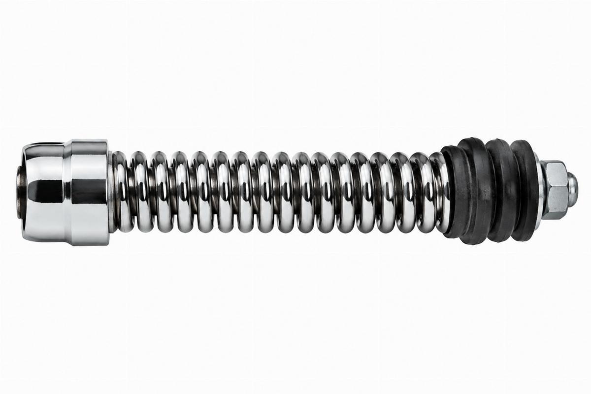 Chrome lower buffer spring for spring fork front end side view