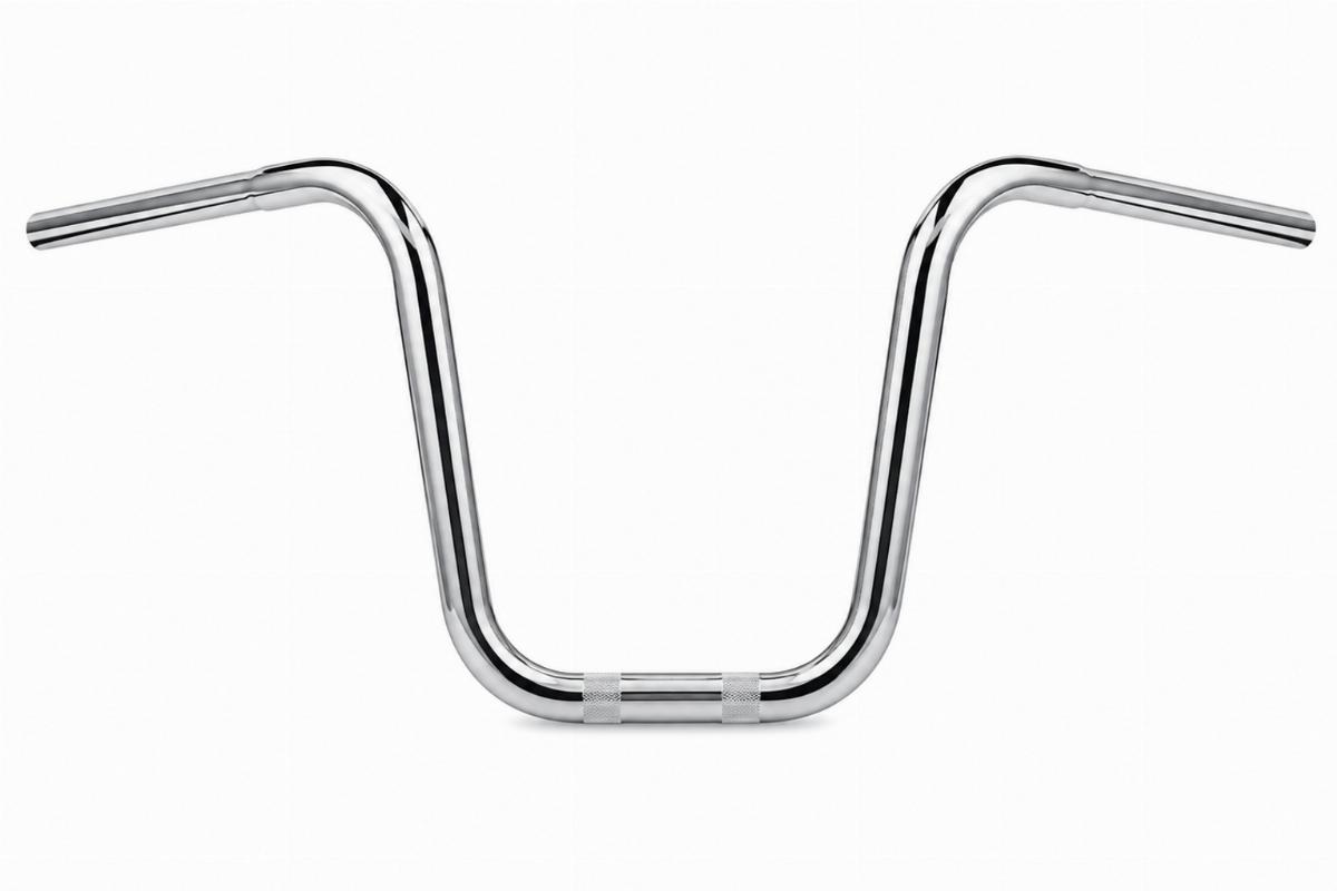 Chrome plated 14 inch rise handlebar for harley-davidson 1982-up models front view