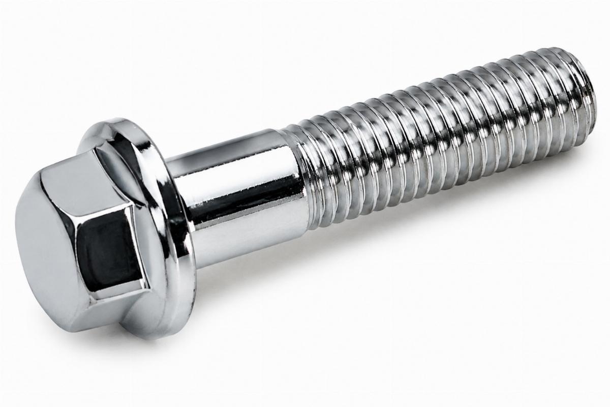 Chrome plated fork tube upper bracket bolt for big twin front end hardware