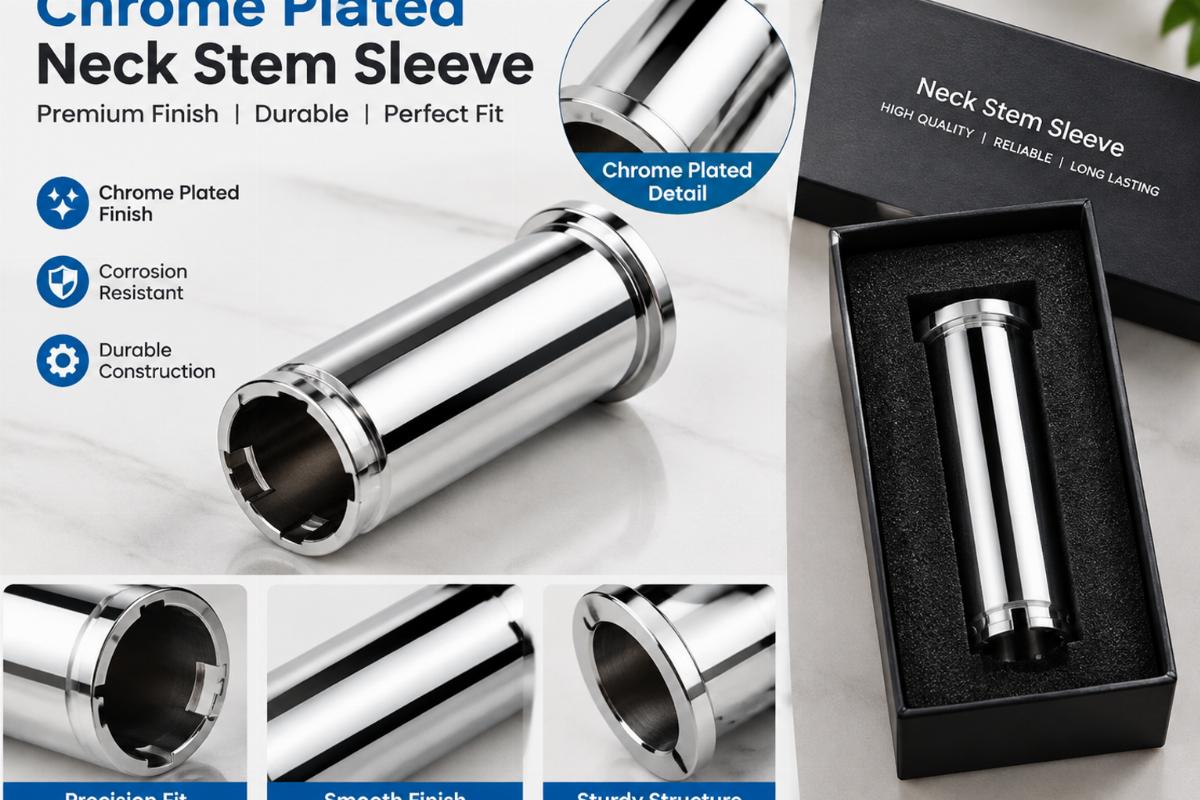chrome plated neck stem sleeve detail and packaging
