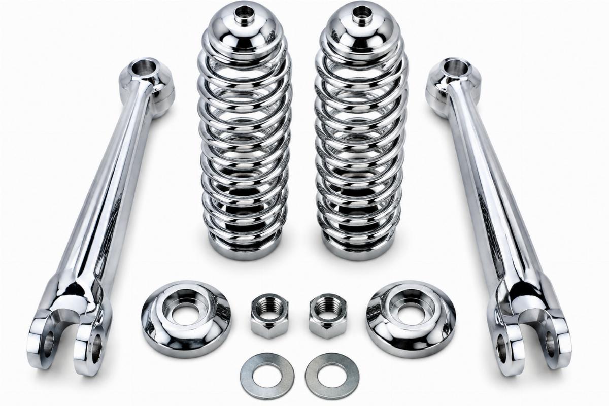 Chrome plated upper internal spring set for wide style springer front ends
