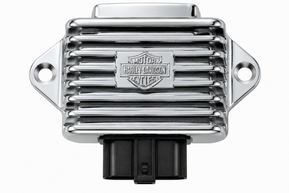 Chrome plated voltage regulator for harley-davidson sportster front view