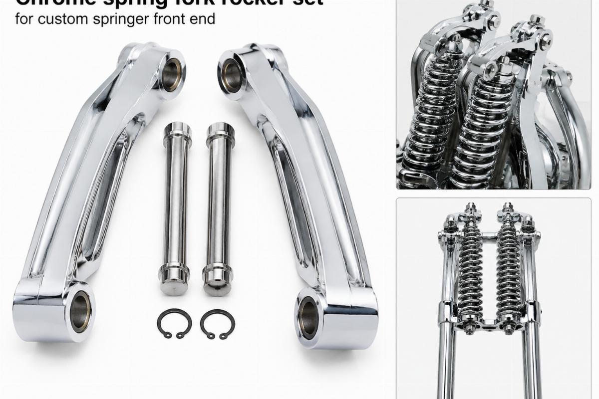 Chrome spring fork rocker set for custom springer front end view