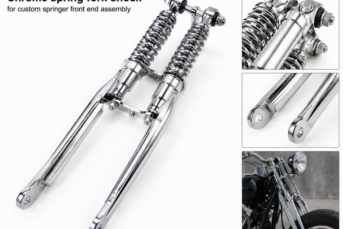 Chrome spring fork shock for custom springer front end assembly