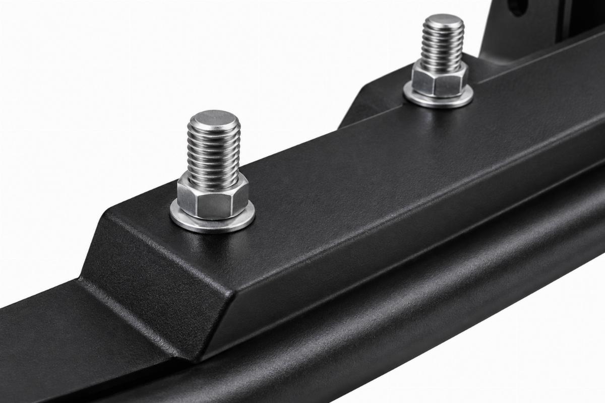 Close-up of 1/2" mounting studs and black finish on the rocker kit
