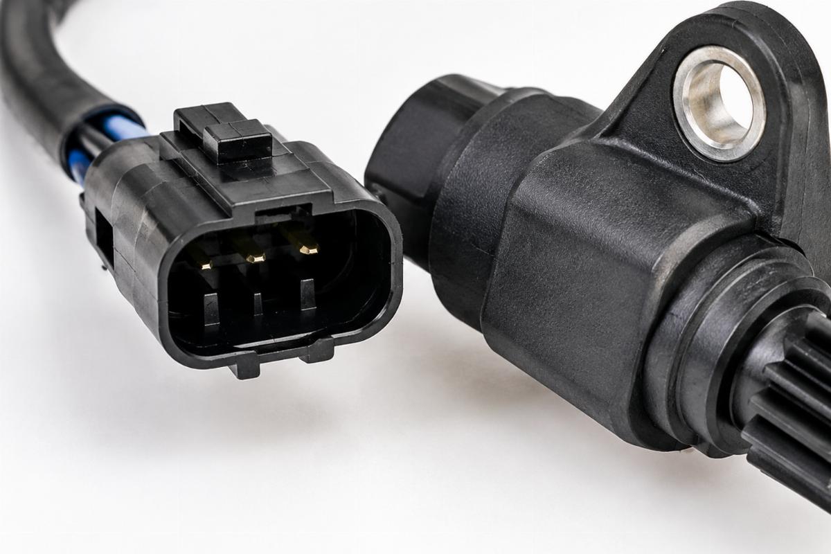 Close up of speedometer sensor for softail connector plug