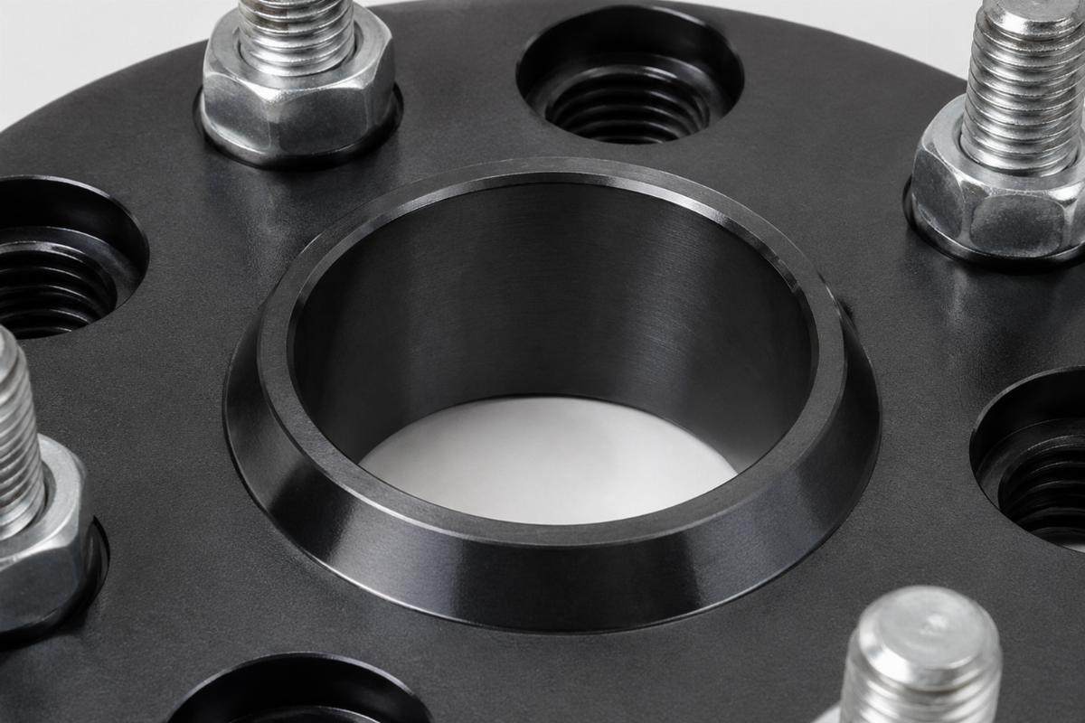 Close up of the 3/4" axle bore on the springer wheel spacer kit