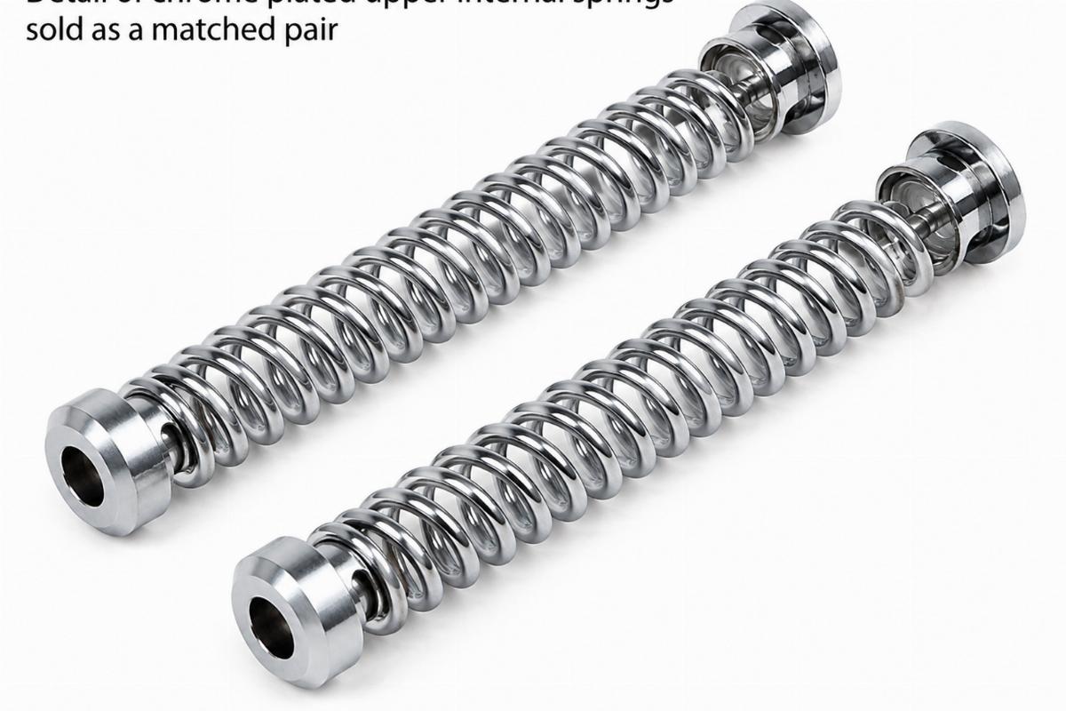 Detail of chrome plated upper internal springs sold as a matched pair