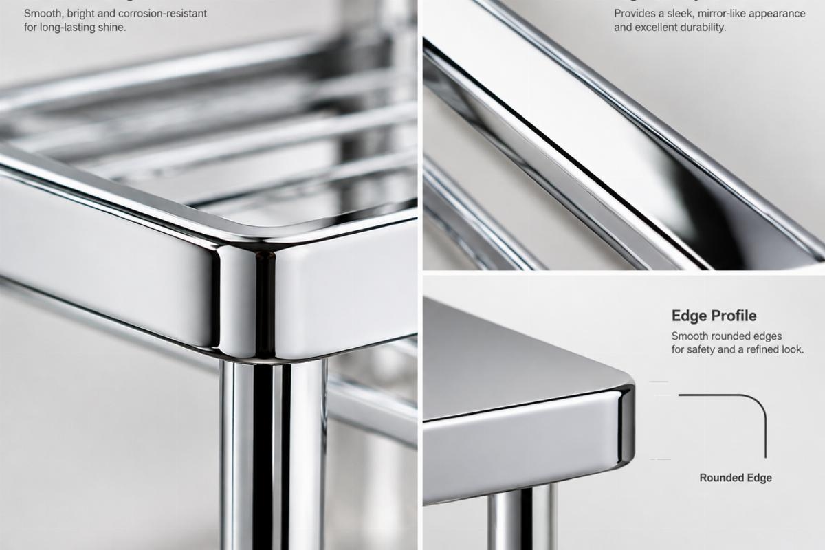 Detailed view of the chrome plating and edge profile