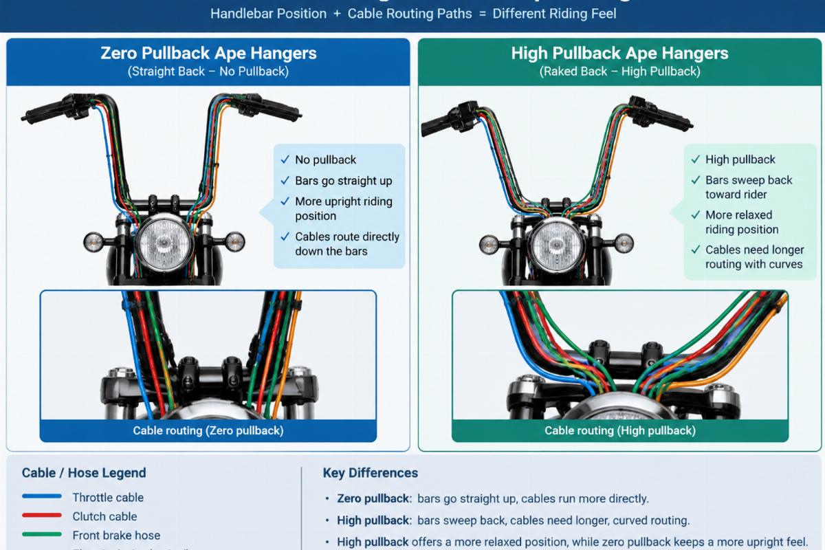 Wholesale 12-Inch to 16-Inch Ape Hangers: Size Guide with Photos