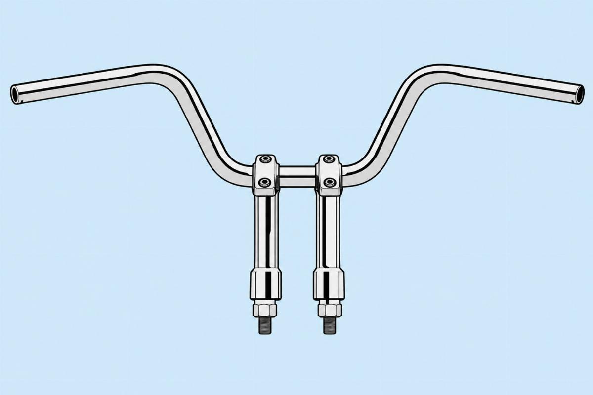 drag riser handlebars for big twin chrome plated front view