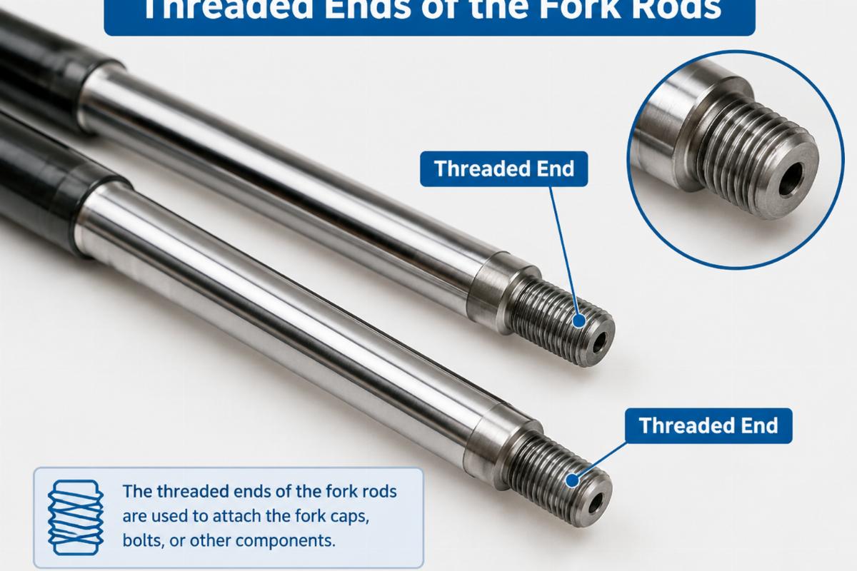 English alt describing the threaded ends of the fork rods