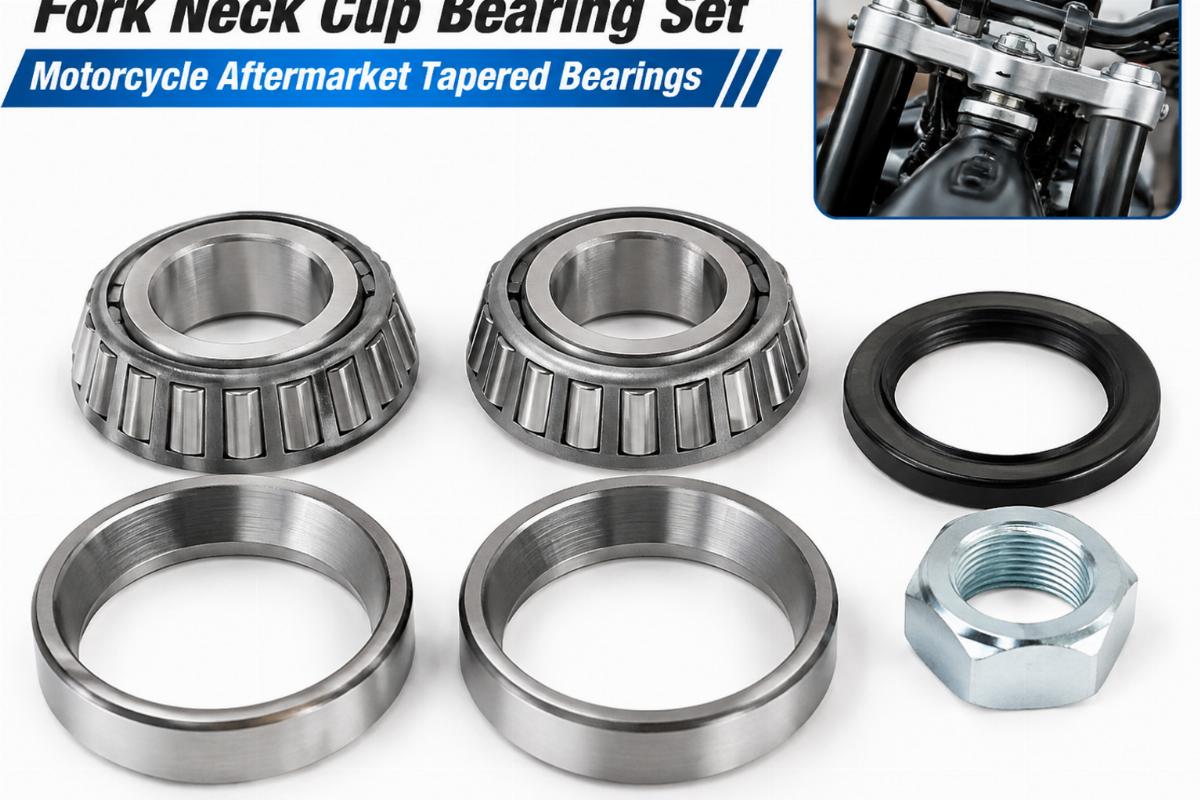 English alt showing fork neck cup bearing set motorcycle aftermarket tapered bearings