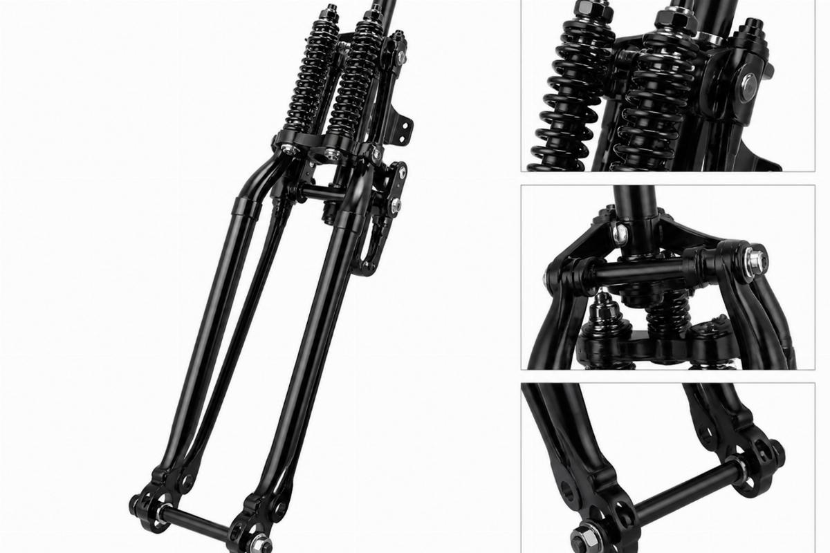 English alt with custom springer fork assembly motorcycle aftermarket and black finish