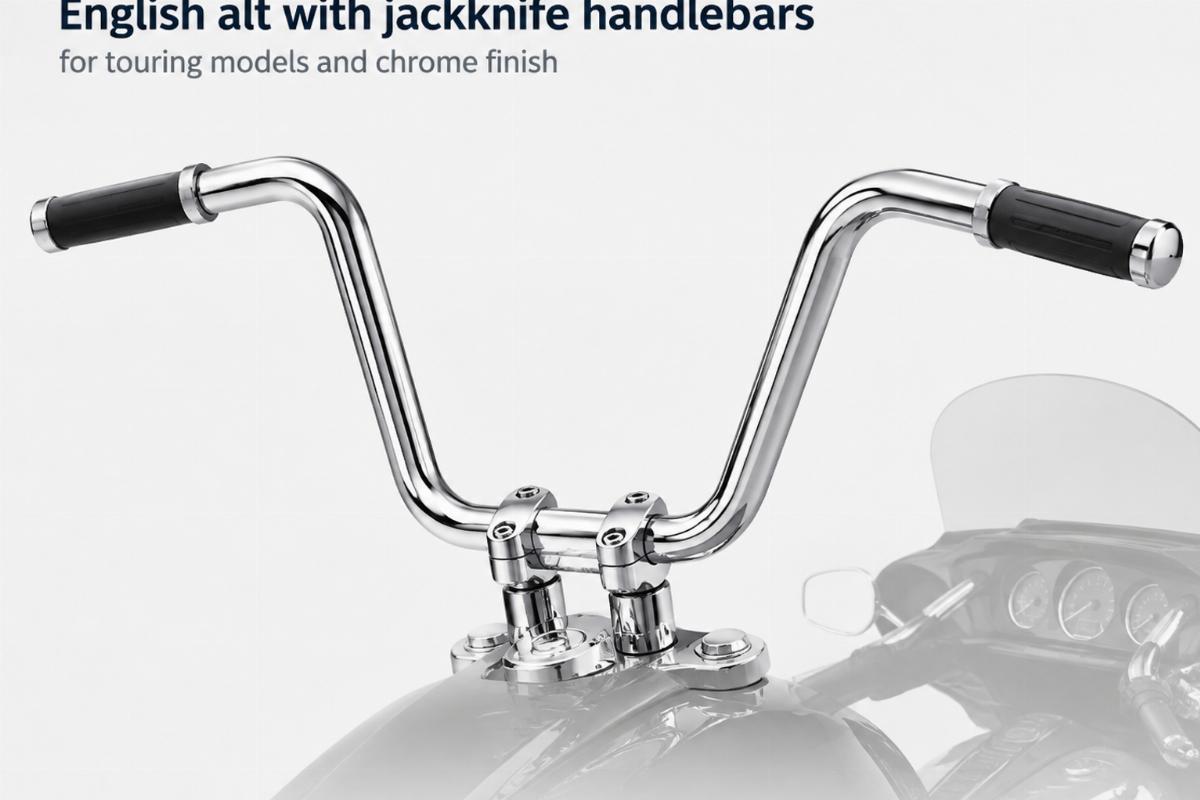 English alt with jackknife handlebars for touring models and chrome finish
