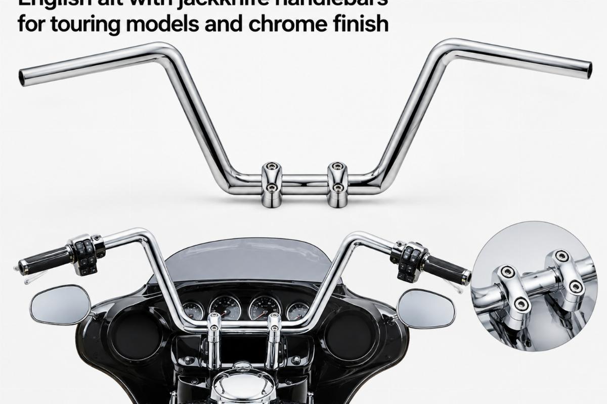 English alt with jackknife handlebars for touring models and chrome finish