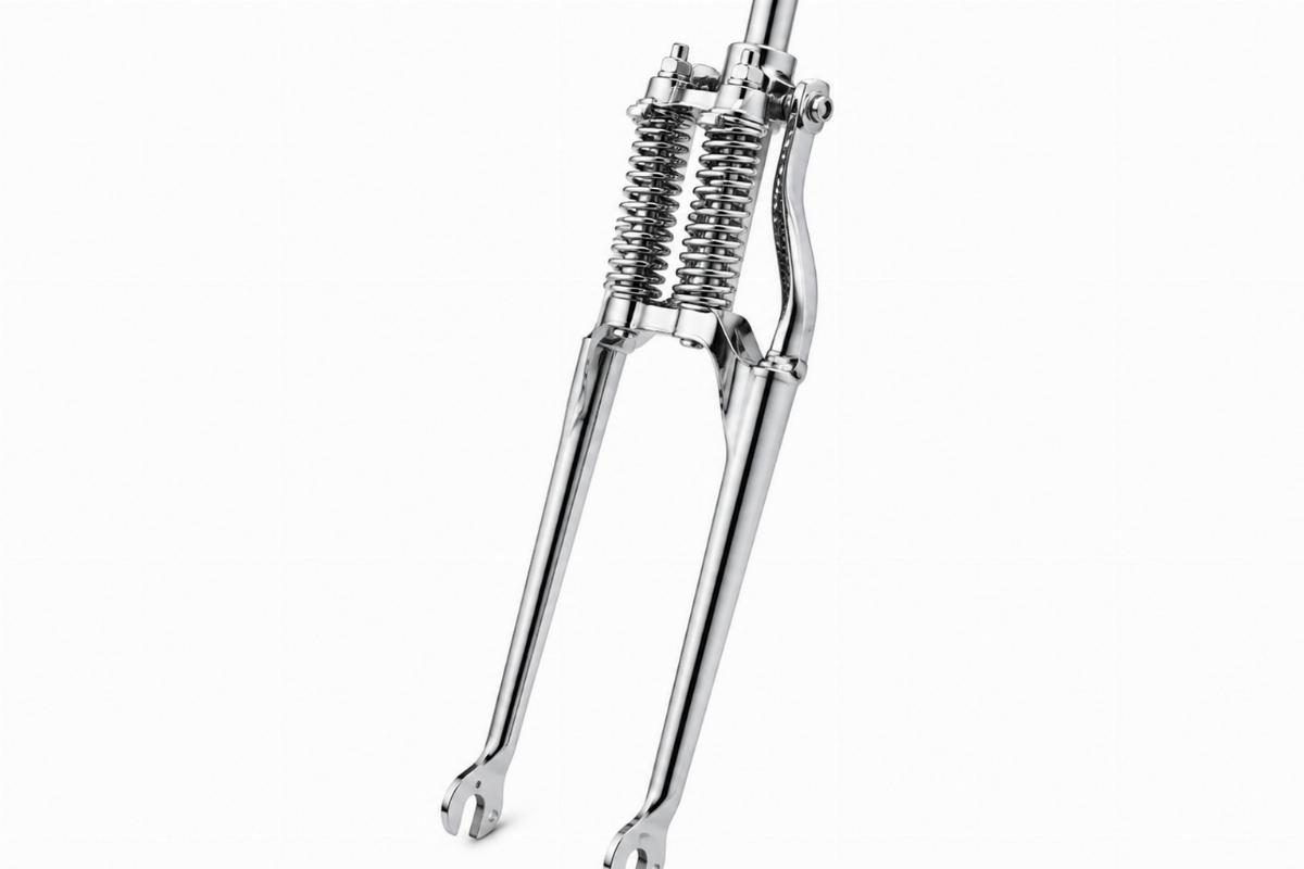 English alt with narrow spring fork assembly and chrome finish