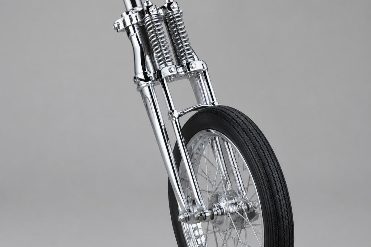 English alt with narrow springer fork assembly and chrome finish