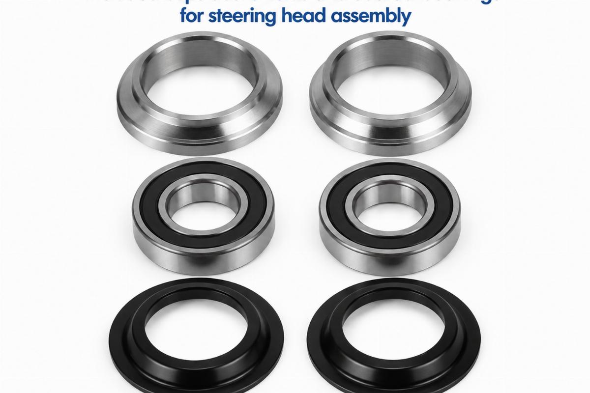 Included cups dust shields and sealed bearings for steering head assembly