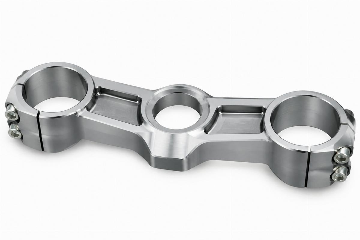 Machined top triple tree without ears detail