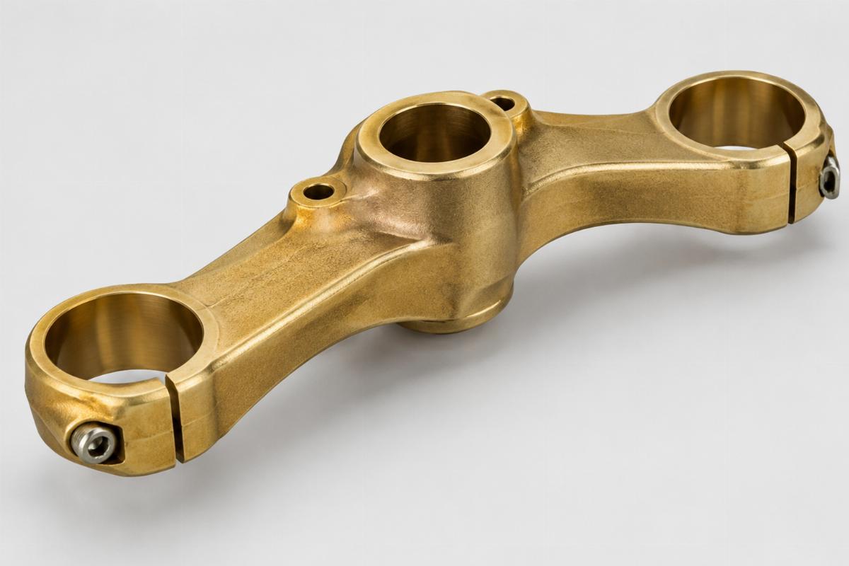 Natural cast brass offset top triple tree for custom springer front ends