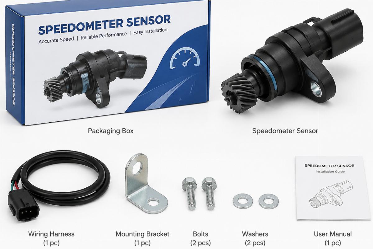 Packaging and included hardware for speedometer sensor