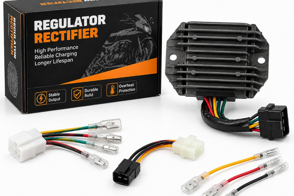 Packaging and included wiring adapters for the aftermarket regulator rectifier