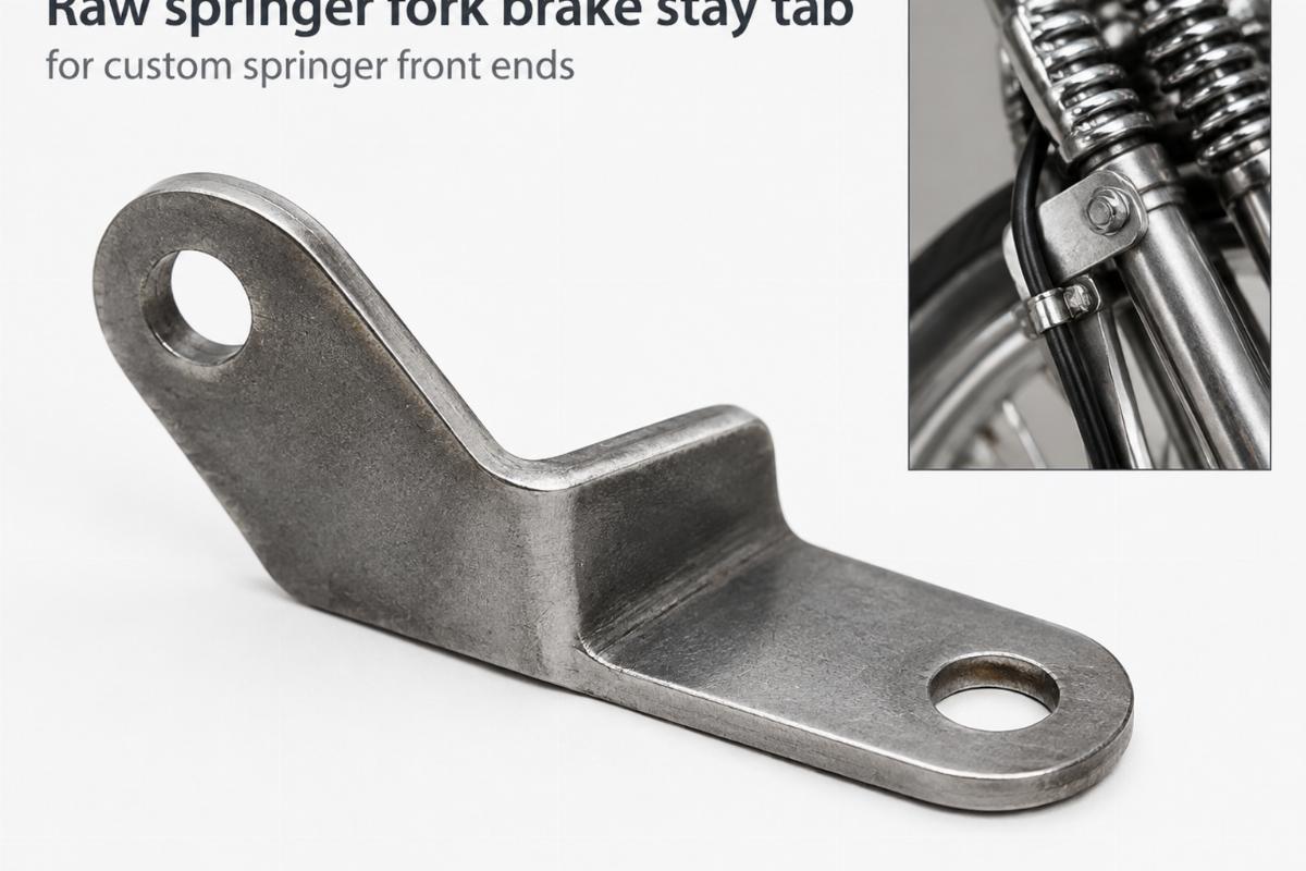 Raw springer fork brake stay tab for custom springer front ends