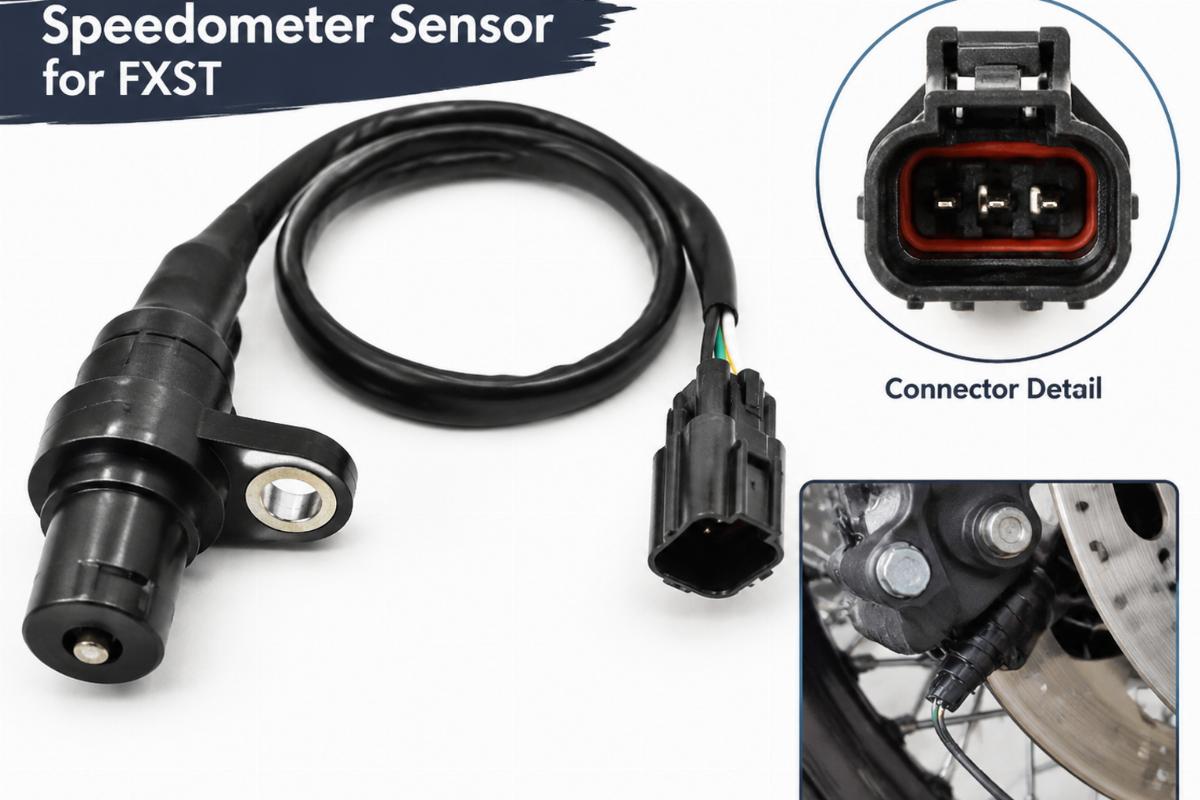 Speedometer sensor for FXST showing connector detail