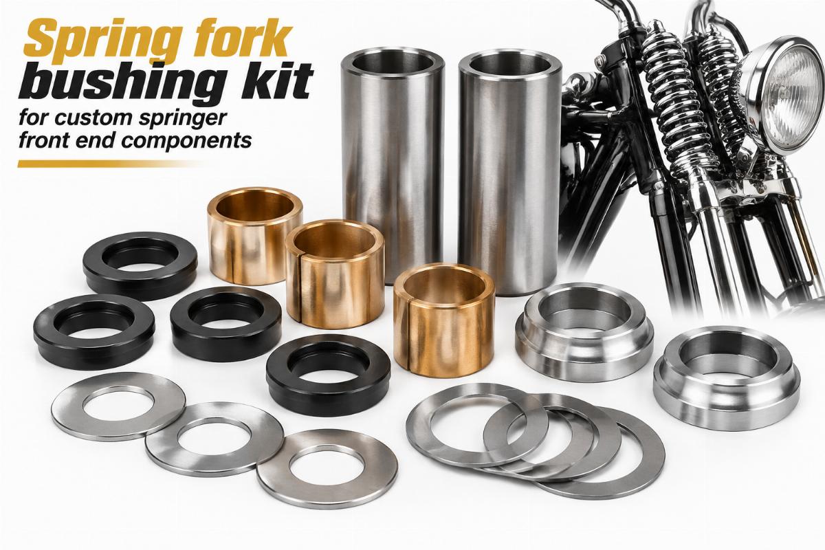 Spring fork bushing kit for custom springer front end components