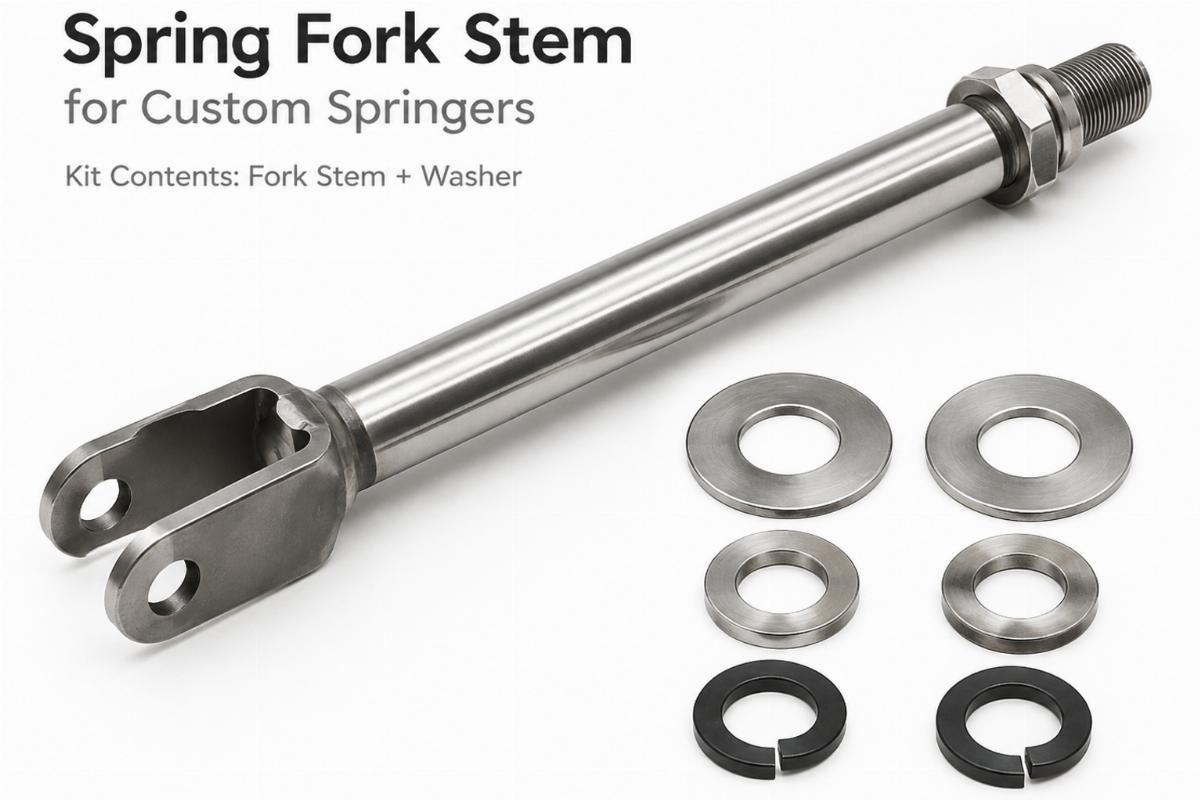 spring fork stem for custom springers kit contents including washer