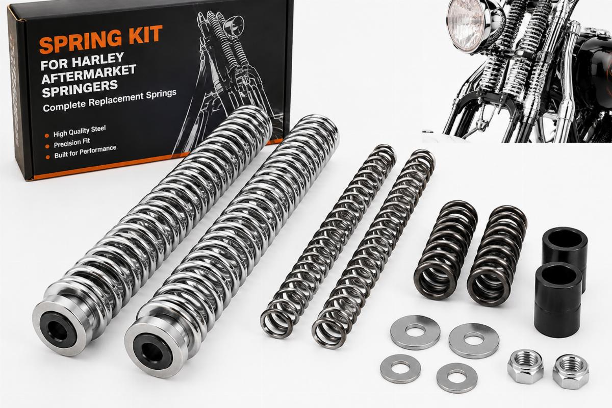 Spring kit for harley aftermarket springers showing complete replacement springs