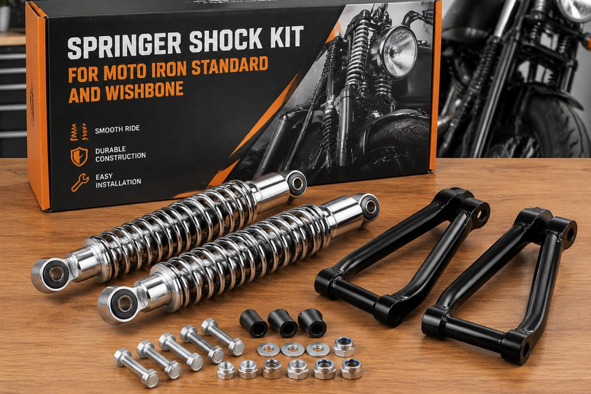 springer shock kit for moto iron standard and wishbone detail packaging