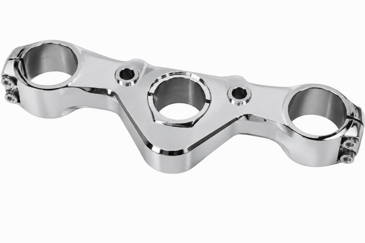 Top triple clamp for springer front ends in chrome finish view