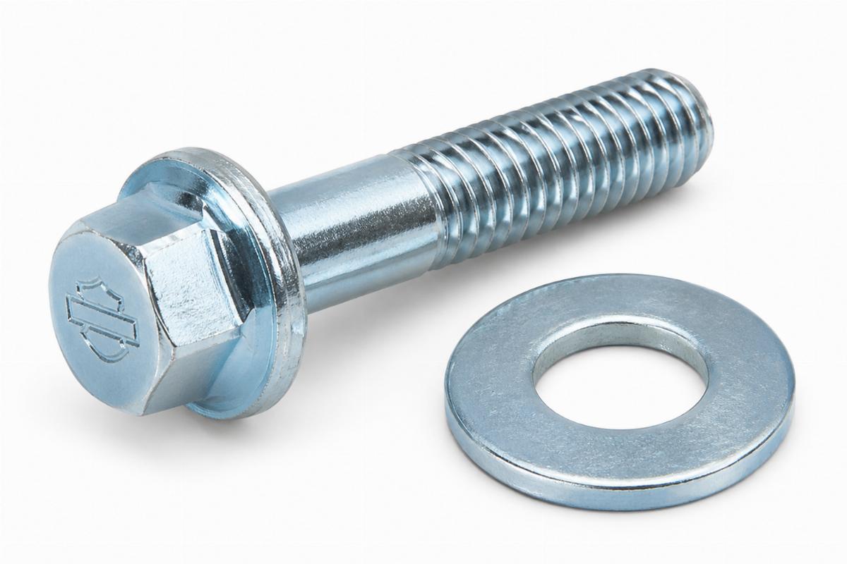 Zinc plated steering stem bolt for harley-davidson with matching washer